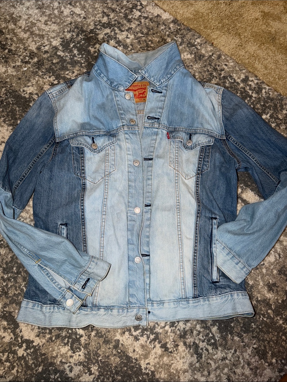 Levi's Two-Tone Light and Medium Blue Denim Trucker Jacket